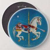 Button - Rood, wit en blauw Carrouselpaard (Voorkant /achterkant)