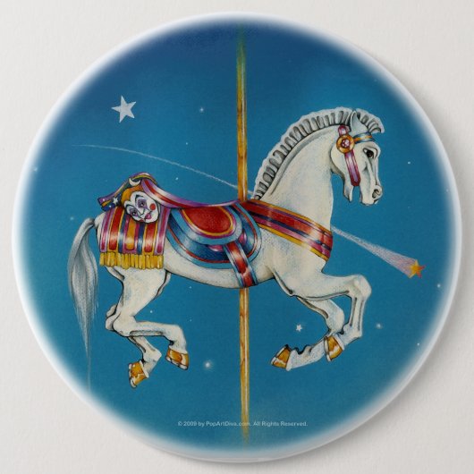 Button - Rood, wit en blauw Carrouselpaard (Voorkant)
