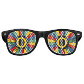 BUTTON ROUND RAYS I + uw monogram Retro Zonnebril (Voorkant)