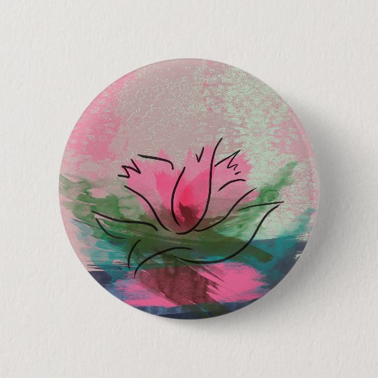 Button, roze aanjager ronde button 5,7 cm (Voorkant)