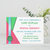 Button ~ Roze, groene en blauwe feestdagen Kaart (Staand voorkant)