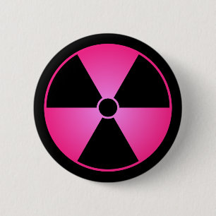 Button roze radiatiesymbool