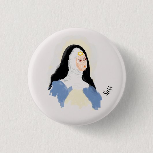 Button: Saint Beatrice Ronde Button 3,2 Cm (Voorkant)