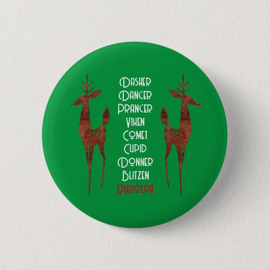 Button - Santa's Rendier - Rudolph (Voorkant)
