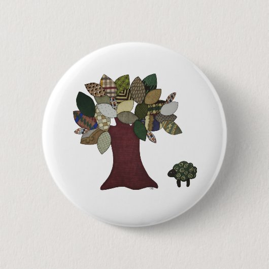Button schapen en bomen (Voorkant)