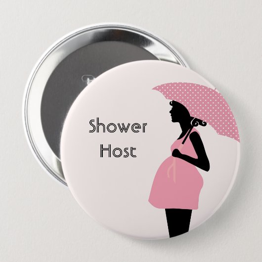 Button "Shower Host" Baby shower (Voorkant /achterkant)