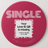 Button - "SINGLE" - RED - QR - GLAM Collectie (Voorkant)