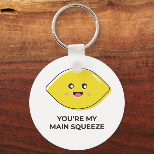 Button Sleutelhanger | Cute Lemon Design (Voorkant)