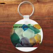 Button Sleutelhanger houdt van zee glas uit ISRAEL (Voorkant)