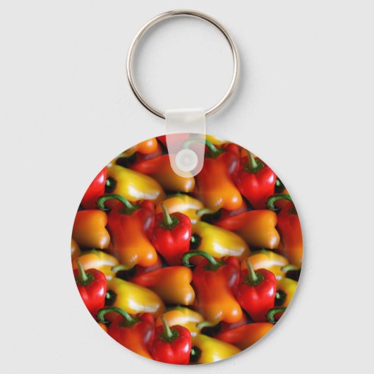 Button Sleutelhanger rode en gele paprika (Voorkant)