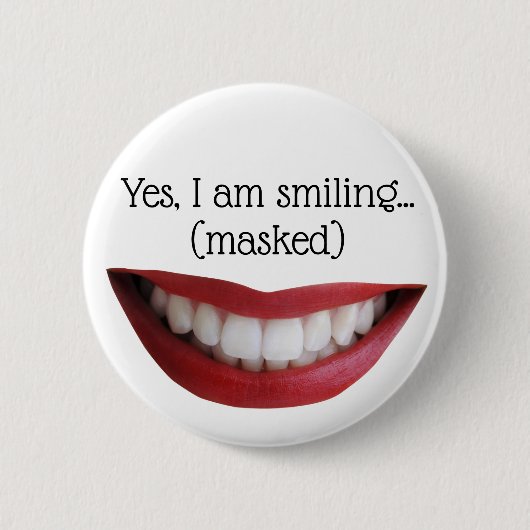 Button Smile - voor maskers (Voorkant)