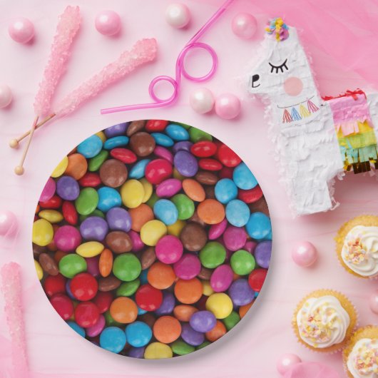 Button Snoep Papieren Bordje (Feest)