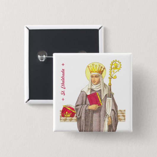 Button St. Etheldreda (Audrey) (P-003) (Voorkant /achterkant)