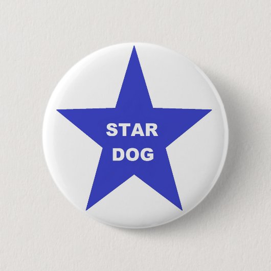 Button Star Dog op Blue Star (Voorkant)