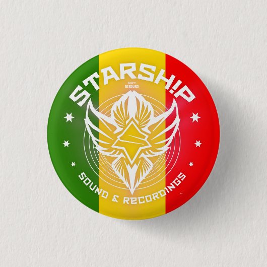 Button STARSHIP Sound & Recordings (Rastafarian) (Voorkant)