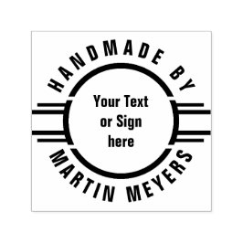 Button Strepen + Jouw tekst, Logo of teken Zelfinktende Stempel