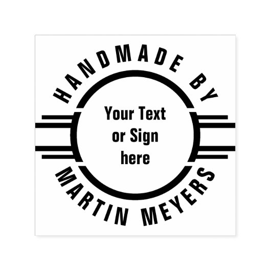 Button Strepen + Jouw tekst, Logo of teken Zelfinktende Stempel (Design)