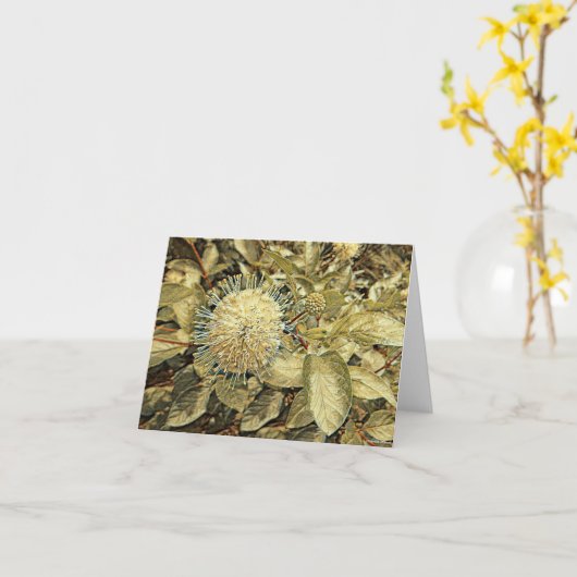 Button Struik - Blank Wenskaart Kaart (Gele Bloem)