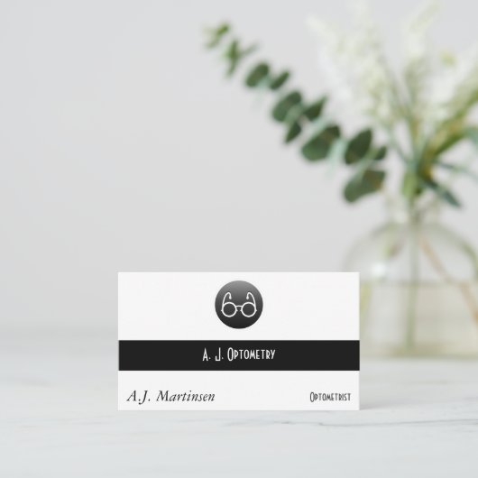 Button Style Old Fashioned Glasses Visitekaartje (Staand voorkant)