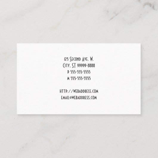 Button Style Old Fashioned Glasses Visitekaartje (Achterkant)