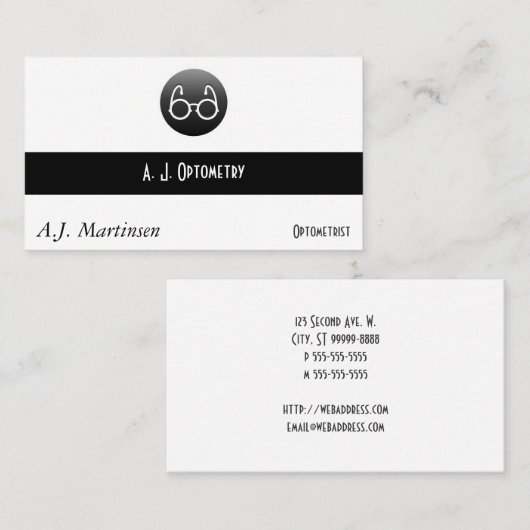 Button Style Old Fashioned Glasses Visitekaartje (Voorkant / Achterkant)