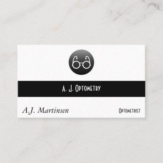 Button Style Old Fashioned Glasses Visitekaartje (Voorkant)