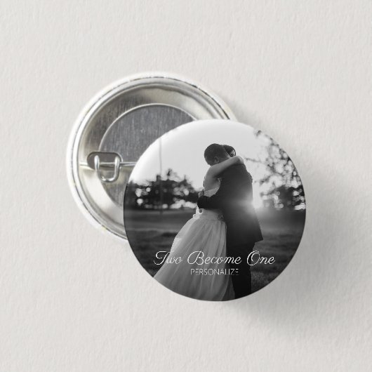  Button tekstbruiloft (Voorkant /achterkant)