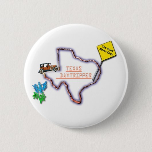 Button-Texas Daytripper Logo Ronde Button 5,7 Cm (Voorkant)