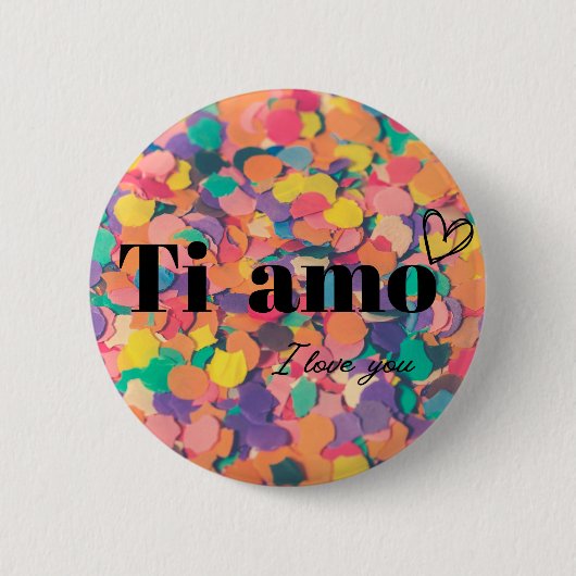 Button Ti Amo met een hart (Voorkant)