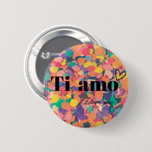 Button Ti Amo met een hart (Voorkant /achterkant)