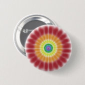 Button, Tie Dye Peace Sign Rainbow Explosion Ronde Button 5,7 Cm (Voorkant /achterkant)