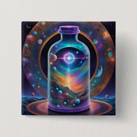 Button - Tijd in een flesje; Prismatische Melkweg (Voorkant)