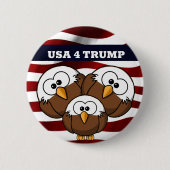 Button "USA 4 TRUMP", RED, WHITE AND BLUE ELECTION (Voorkant)