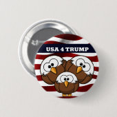 Button "USA 4 TRUMP", RED, WHITE AND BLUE ELECTION (Voorkant /achterkant)