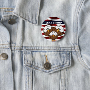 Button "USA 4 TRUMP", RED, WHITE AND BLUE ELECTION