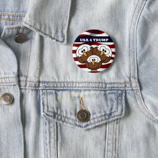 Button "USA 4 TRUMP", RED, WHITE AND BLUE ELECTION (In situ)