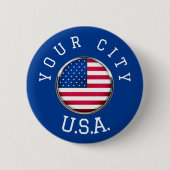 Button - USA gepersonaliseerd - Voeg uw plaatsnaam (Voorkant)
