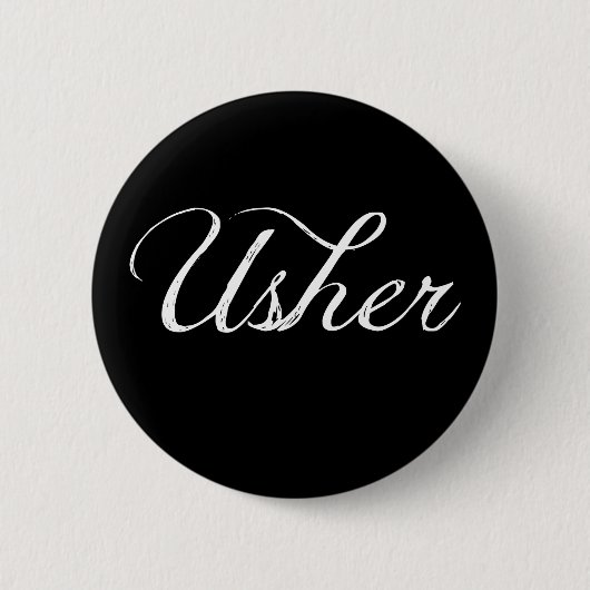 Button Usher Wedding Badge Pin (Voorkant)