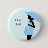 Button "Uw host" Baby shower [blauw] (Voorkant)