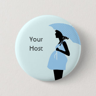 Button "Uw host" Baby shower [blauw]