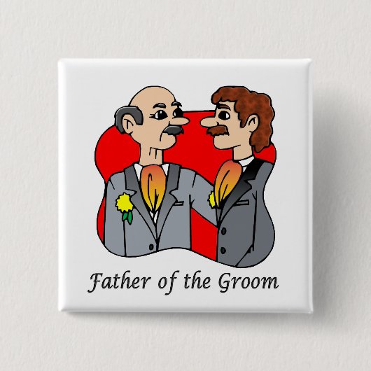 Button: Vader van de bruidegom Vierkante Button 5,1 Cm (Voorkant)
