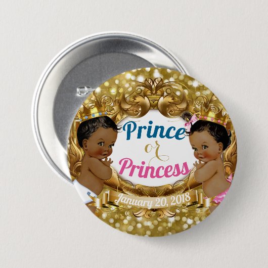 Button van Afrikaanse prins of prinses (Voorkant /achterkant)