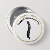 Button van chiropractic Day Spine Silhouette (Voorkant /achterkant)