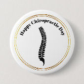 Button van chiropractic Day Spine Silhouette (Voorkant)