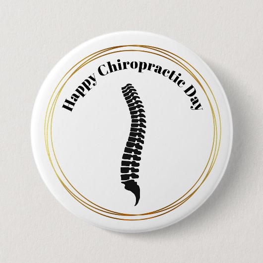Button van chiropractic Day Spine Silhouette (Voorkant)