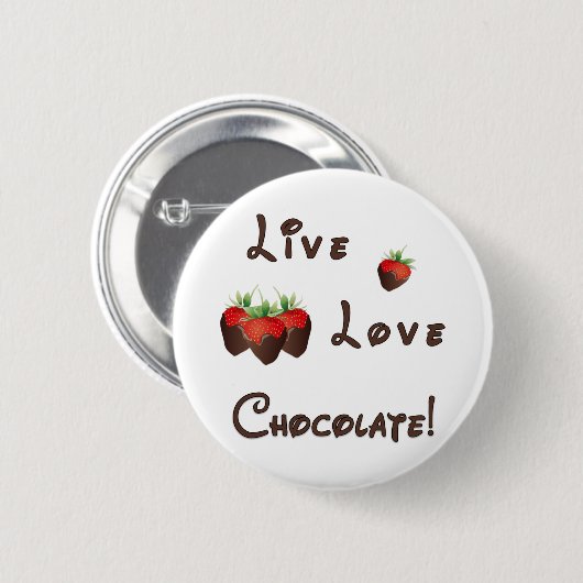 Button van chocolade-aardbei (Voorkant /achterkant)