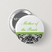Button van Damask Wedding Party (Voorkant /achterkant)