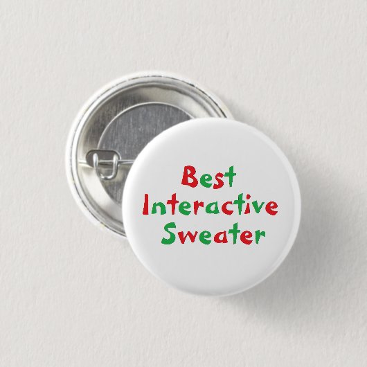 Button van de "Best Interactive Sweater" Award (Voorkant /achterkant)