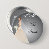 Button van de Bridal van de Zwarte & Gray Bridal P (Voorkant /achterkant)