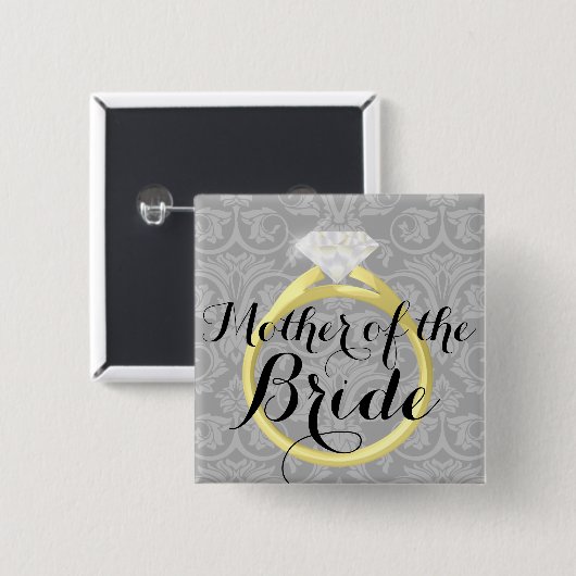 Button van de Bride Ring Wedding Party (Voorkant /achterkant)